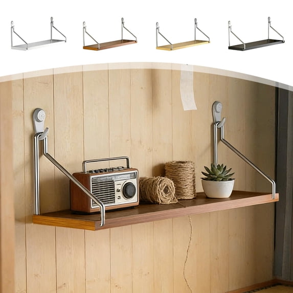 FEOLGEHLY Floating Shelves Set of 2, 15.7x5.9 Inch Wall Mounted Shelf with Invisible Brackets, Rustic Brown Wood Storage Display for Bathroom, Bedroom, Kitchen, Living Room