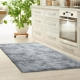 thumbnail image 1 of FEOLGEHLY Fluffy Rug Shag Area Rug, Mottling Grey Area Rugs for Bedroom, Small Bedside Rug, Soft Fluffy Shag Entryway Throw Rugs for Living Room Bedroom Room Home Decor(50×80cm, M), 1 of 4