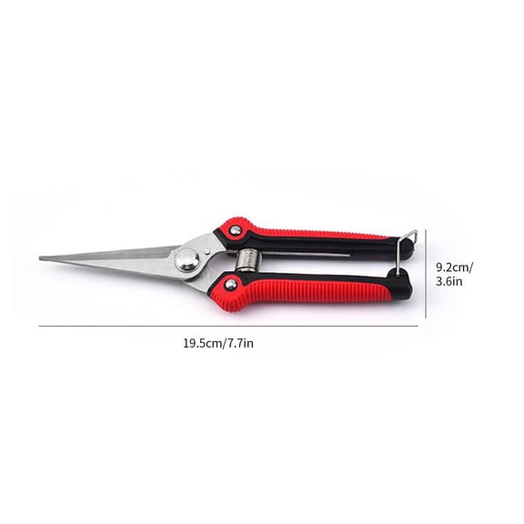 FEOLGEHLY Garden Pruning Shears. Stainless Steel Fruit Tree Pruning Shears Picking Fruit Scissors Pointed Tip Pruning Shears, Red