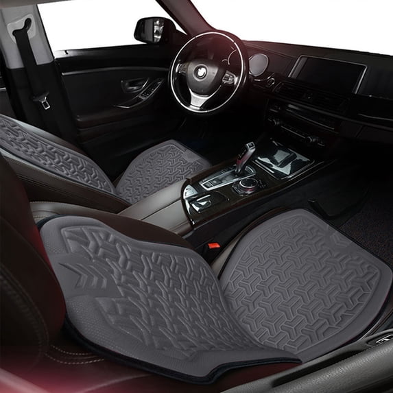 FEOLGEHLY Gray Conjoined Front Car Seat Covers, Faux Leather Car Seat Protector Universal fit for Most Cars SUVs and Trucks Water Proof Seat Protector
