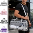 thumbnail image 1 of FEOLGEHLY Gym Bags for Women Men, Clear Travel Bags, PVC Large Capacity Travel Bag, Security-Friendly Clear Tote for Gym Sports Events, Waterproof Lightweight Duffle with Handles (Pink), 1 of 7