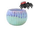 thumbnail image 1 of FEOLGEHLY Halloween Cream Pumpkin Cactus Planter Ceramic Round Breathable Vertical Small Planter Colorful Flowing Glaze Gardening Flower Vase, Halloween Fall Thanksgiving Decorations, Green, 1 of 7