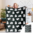 thumbnail image 1 of FEOLGEHLY Halloween Cute Ghost Printed Throw Blanket, Super Soft Flannel Fleece Blanket Lunch Break Blanket Decorative Blanket for Sofa Couch Beding Halloween Decoraions Indoor, 30x40 inch Black, 1 of 6