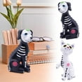 thumbnail image 1 of FEOLGEHLY Halloween Decorations Indoor, Day of The Dead Dog and Cat Figurine, Halloween Themed Resin Statue Sugar Skulls Animal Statue Resin Crafts Skeleton Sculpture for Home Desk Ornament, Dog, 1 of 7