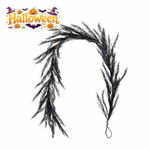 FEOLGEHLY Halloween Decorations Outdoor & Indoor, Halloween Thanksgiving Fall Decor Rattan Interior Decoration Set Plants Rattan Leaves Black Dead Branches Artificial Plants Artificial Rattan