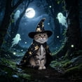 thumbnail image 1 of FEOLGEHLY Halloween Dog Hat Set and Witch Cloak, Soft Blend Adjustable Holiday Dog Costume, Cosplay Dress Up Dog Outfit for Small Medium Dogs Cats Party Photo Props, Halloween Fall Decorations, 1 of 7