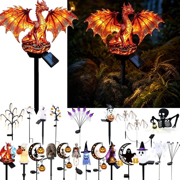 FEOLGEHLY Halloween Solar Lights Outdoor Waterproof, Garden Solar Stake Lights, Halloween Decorations Outdoor Clearance, Halloween Porch Decor Saving, Halloween Home Yard Walkway Patio Decor (S)