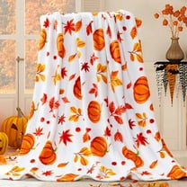 FEOLGEHLY Halloween Throw Blanket, Cute Pumpkin Ghost Warm and Comfortable Bed Sofa Blanket, Funny Flannel Fleece Plush Blankets for Living Room, Bedroom Fall Thanksgiving Decorations, 30x40 inch