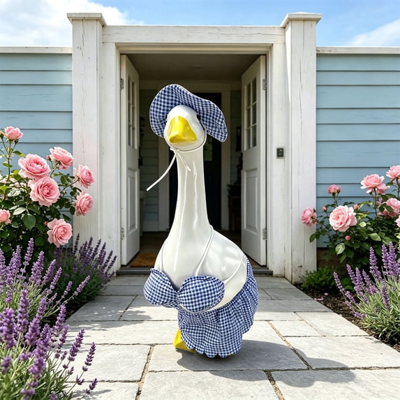 FEOLGEHLY Hawaiian Goose Outfit Summer Porch Goose Cloths Bikini Goose Clothes for Outdoor Garden Yard Decor, Blue