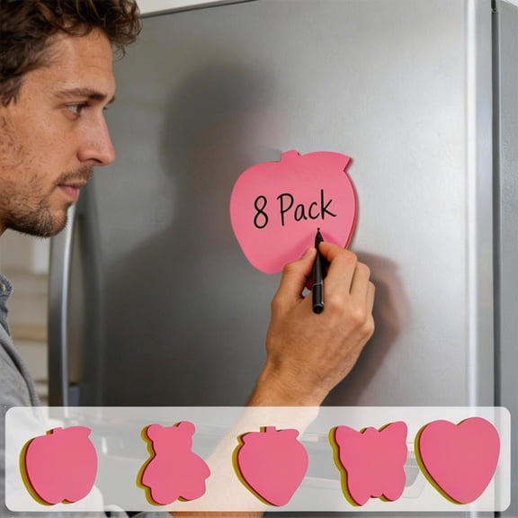 FEOLGEHLY Highlighter-coloured Cute Sticky Notes, 8 Pads (100 Sheets/Pad) - Semi Transparent Sticky Notes, Pastel Sticky Notes, Self-Stick Note Pads Notes for Office Home, Memo Notes, Journals (D)