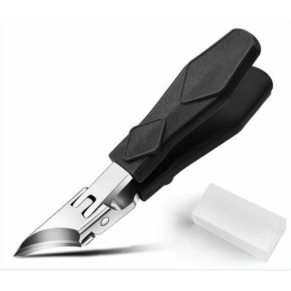 FEOLGEHLY Ingrown Nail Clippers, Slanted Blade Stainless Steel Nail Trimmer with Anti-Splash Wide Jaw for Thick Toenails, Nail Care Pedicure Tool (B)