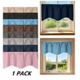 thumbnail image 1 of FEOLGEHLY Kitchen Valances, 52x17 Inch Length Polyester Solid Rod Pocket Window Valance, Cute Decorative Scalloped Valance Drapes for Kitchen Bathroom Living Room Home Decor, Black, 1 of 2