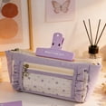 thumbnail image 1 of FEOLGEHLY Large Capacity Cute Pencil Case, Multi-Layer Partition Pencil Pouch with Zipper, Durable Stylish Pen Case Bag Pouch Holder Box, Organizing for Study, Office, Travel Supplies(Purple), 1 of 8