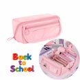 thumbnail image 1 of FEOLGEHLY Large Capacity Cute Pink Pencil Case with Zipper and Multi-Layer, Wear-resistive Portable Pencil Pouch, Easy to Clean, Stylish Durable Soft Pen Box Storage Bags for Traveling Office, 1 of 4