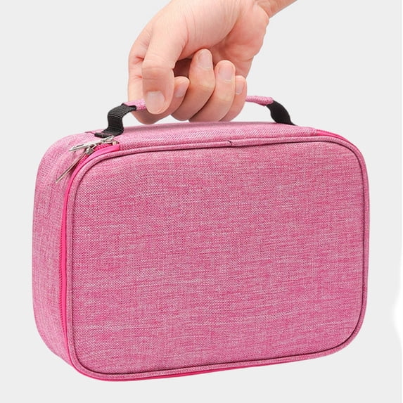 FEOLGEHLY Large Capacity Detachable Color Pencil Case Bag, Portable Handheld Pink Pencil Pouch, Lightweight Waterproof Colored Pen Box with 72 Slots, Organizing for Traveling or Working Outdoors
