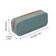 thumbnail image 1 of FEOLGEHLY Large Capacity Pencil Case Bags with Zipper, Durable Soft Rubber Pen Case, Lightweight Pencil Pouch Simple Fashionable Pencil Box Bag Stationery Organizer for Office Travel Men Women(Green), 1 of 5