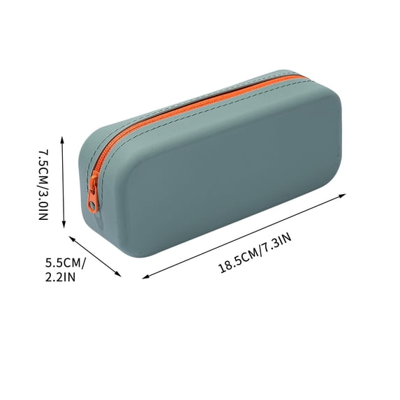 FEOLGEHLY Large Capacity Pencil Case Bags with Zipper, Durable Soft Rubber Pen Case, Lightweight Pencil Pouch Simple Fashionable Pencil Box Bag Stationery Organizer for Office Travel Men Women(Green)