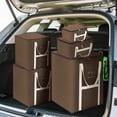 thumbnail image 1 of FEOLGEHLY Large Capacity Storage Bins with Zipper Lid Cotton Linen Fabric Lidded Storage Baskets Boxes Foldable Washable Closet Shelf Clothes Organizer Container with Handles, Brown, 1 of 7