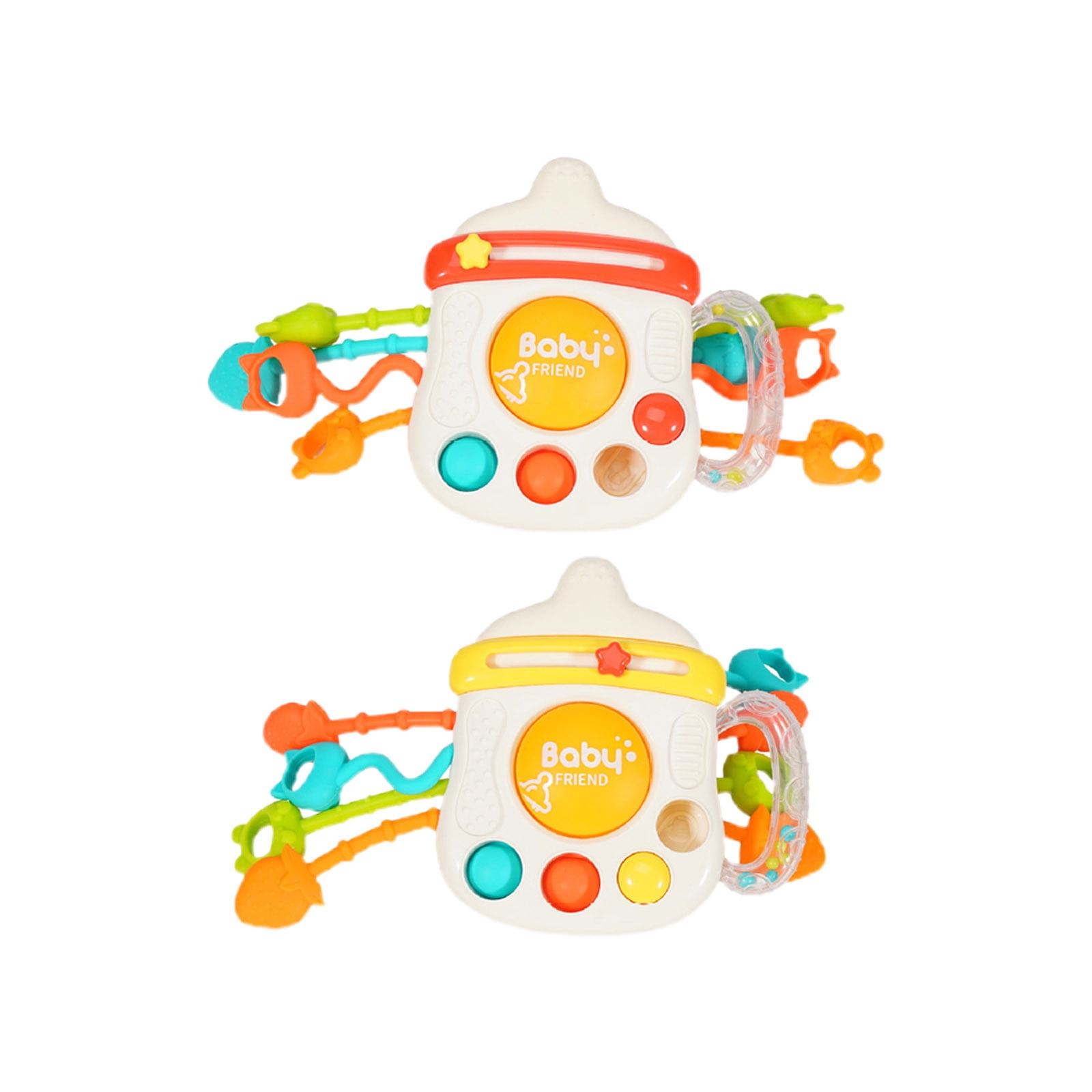 FEOLGEHLY Montessori Baby Sensory Toys for 0-6-12 Months, Food Grade Silicone Pull String Teething Toy, Infant Fidget Travel Toys, Airplane Travel Essentials, Newborn Baby Christmas Birthday Gift