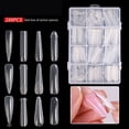 thumbnail image 1 of FEOLGEHLY Nail Extension Forms 60pcs Dual Shape French Manicure Stickers, Soft Reusable Self-Adhesive Pads with 5 Shapes and 12 Sizes for Gel System Salon and Home DIY (A), 1 of 5