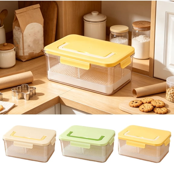 FEOLGEHLY Outdoor Lunch Box with Handle, Food Storage Containers with Lids Airtight, Portable Bento Boxes, Fruit Storage Containers for Fridge Camping Picnics Work Outdoor Activities (Green)