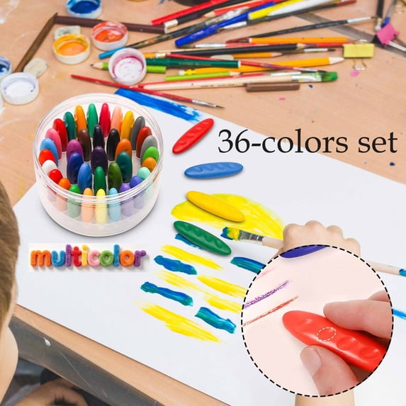 FEOLGEHLY Peanut Crayons for Adults 36 Colors Washable Crayon, Non-Toxic Crayon for A-g-e-s 2-4, 4-8, Large Crayons for 1-3, Coloring Art Supplies, Back to Classroom Gift