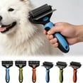thumbnail image 1 of FEOLGEHLY Pet Comb for Dogs and Cats, Double Sided Knot Opener and Deshedding Tool with Stainless Steel Rounded Teeth for Long Hair, Gentle Hair Removal Pet Comb for Mats and Tangles (Blue), 1 of 7