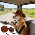 thumbnail image 1 of FEOLGEHLY Pet Cowboy Hat Dog Western Costume Hat Adjustable Elastic Strap for Small Dogs Halloween Party Photo Prop Dress Up Accessory Pet Costume (S), 1 of 7