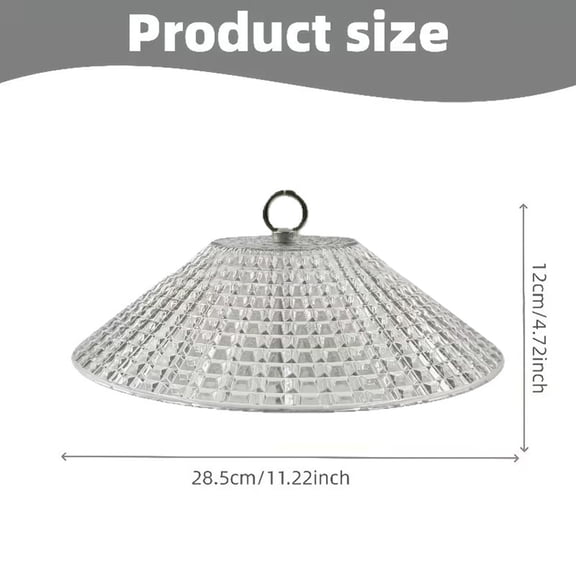 FEOLGEHLY Plastic Clear Rain Proof Dome for Outdoor Bird Feeder, Platform Feeders for Birds Cover, Attachment with Adjustable Clasp, for Outside Bird Houses, Bird Bath Water Bowl Feeding Station