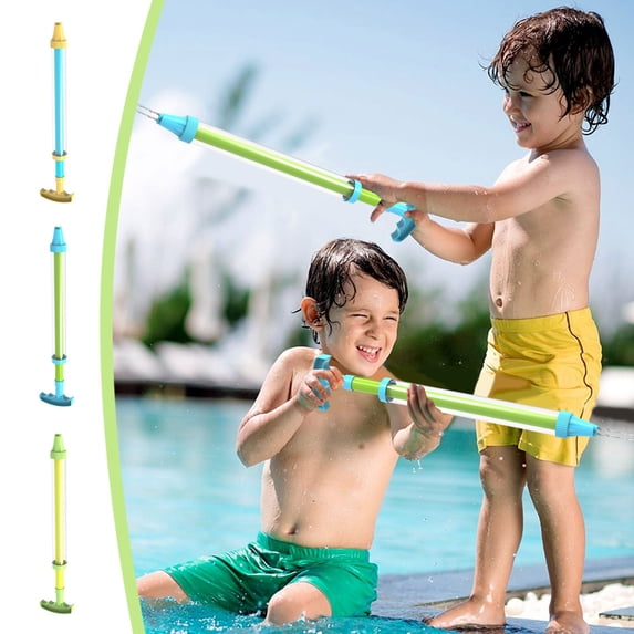FEOLGEHLY Pull Out Water Gun, Two Spray Heads Water Blasters, Water Guns For Adults, Super Soaker Water Gun Long Range, ABS Plastic, for Beach Days, Pool Parties, Backyard Water Wars (Yellow)