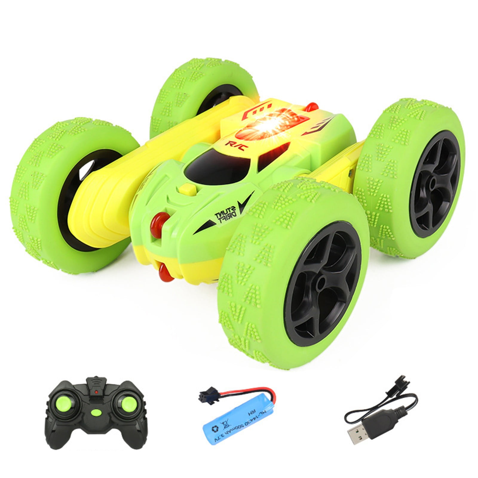 FEOLGEHLY Remote Control Stunt Car for Boys and Girls, RC Cars Stunt Drift Car 4WD High Speed Off-Road Double-Sided Driving 360° Flips Rotating, RC Crawler Rechargeable Battery, All Terrain Tires