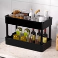 thumbnail image 1 of FEOLGEHLY Rolling Storage Cart, 3-Tier Organizer Mobile Shelving Unit Storage Rolling Utility Cart with Wheels for Kitchen Bathroom Laundry Room, Black, 1 of 7