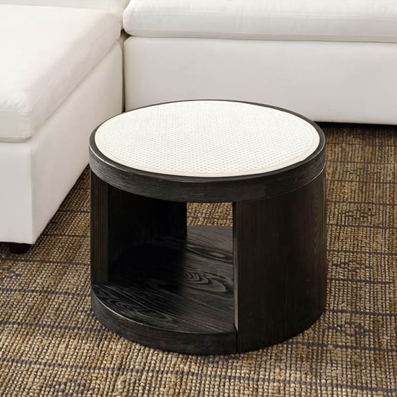 FEOLGEHLY Round Stool Cushion, 10 x 10 Inch Round Seat Pads with Elastic Straps, Anti-Slip Soft Round Pad Chair Seat Cushions for Dining Chairs Kitchen Bar High Stool, White