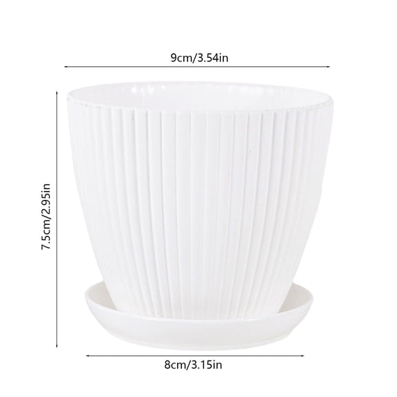FEOLGEHLY Self Watering Pots for Indoor Plants, Plastic Planters for Outdoor Plants with Saucer Drain Hole Water Reservoir and Fill Lines, for Home Patio Yard or Deck Decor(3.15×3.54×2.95inch)