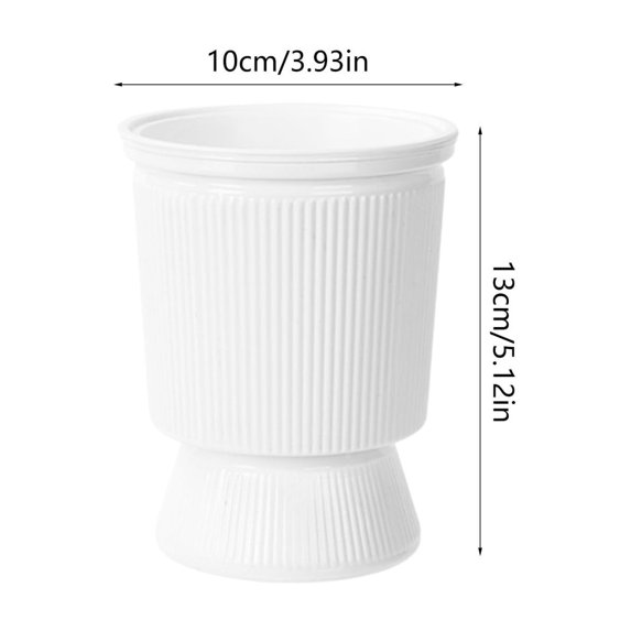 FEOLGEHLY Self Watering Pots for Indoor Plants, Plastic Planters for Outdoor Plants with Saucer Drain Hole Water Reservoir and Fill Lines, for Home Patio Yard or Deck Decor, White
