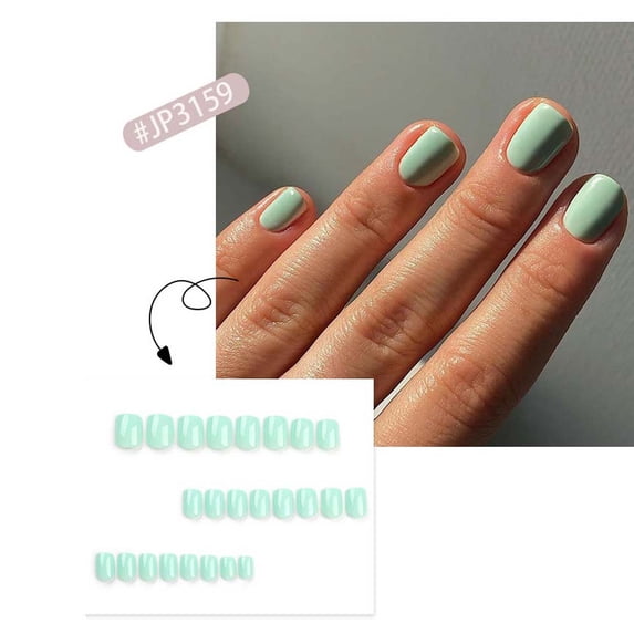 FEOLGEHLY Short Press on Nails 24Pcs Short Square Fake Nails Reusable Cute Square Nail Tips with Glue Kit 12 Sizes Presson Nails for Women Daily Party Wedding DIY Manicure