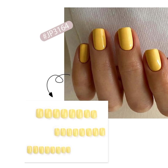 FEOLGEHLY Short Press on Nails 24Pcs Short Square Fake Nails Reusable Cute Square Nail Tips with Glue Kit 12 Sizes Presson Nails for Women Daily Party Wedding DIY Manicure