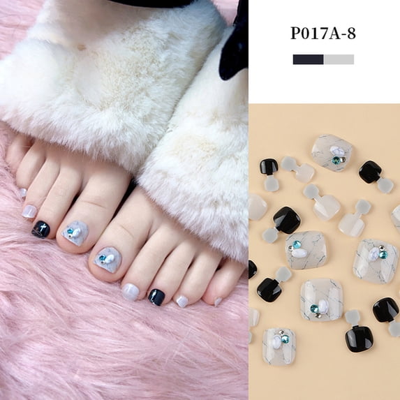 FEOLGEHLY Short Press on Nails Glitter Sequins Short Square Fake Nails Cute Clear Square Nail Tips Reusable Presson Nails for Women Foot Nail Art DIY Manicure Decor