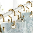 thumbnail image 1 of FEOLGEHLY Shower Curtain Hooks, 12 Pcs Shower Curtain Rings, Stainless Steel Black Shower Curtain Hooks, Curtain Rings Rust Proof, Smooth Sliding Anti-Drop Double Shower Rings for Curtain (Gold), 1 of 6