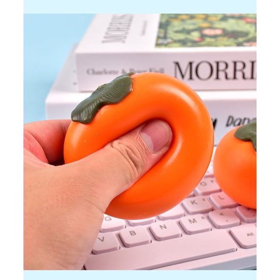 FEOLGEHLY Simulation Persimmon Stress Relief Toy, Slow Rise Squishies Fidget Toy for Adults, Soft Flexible Material Comfortable Tactile Durable Helps Reduce Anxiety for Office School