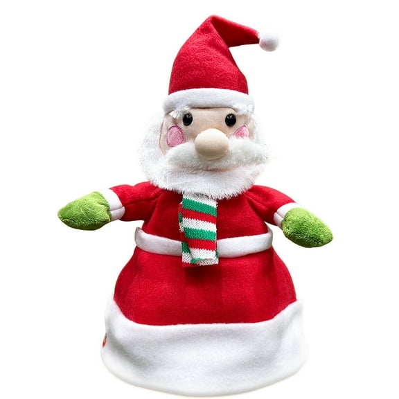 FEOLGEHLY Singing and Dancing Electric Christmas Santa Hat for Adults Kids, Swing Musical Funny Toy Hat, Plush Velvet Christmas Cap in Traditional Red White Hat for New Year Xmas Party Supplies