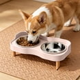 thumbnail image 1 of FEOLGEHLY Slow Feed Raised Stainless Steel Dog Cat Bowl Set, Non Skid Anti Spill Neck Protect Eco-friendly Base Double Food Water Bowl for Small Dogs and Indoor Cats Daily Feeding Use, 1 of 6