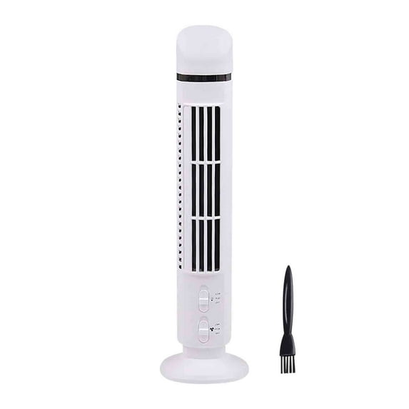 FEOLGEHLY Small Desktop Fan Tower Fan Quiet Oscillating Bladeless Fan USB Rechargeable Portable Air Conditioners Floor Standing Fan 2 Wind Speed Cooling Fan for Indoor Bedroom Home Office Room,White