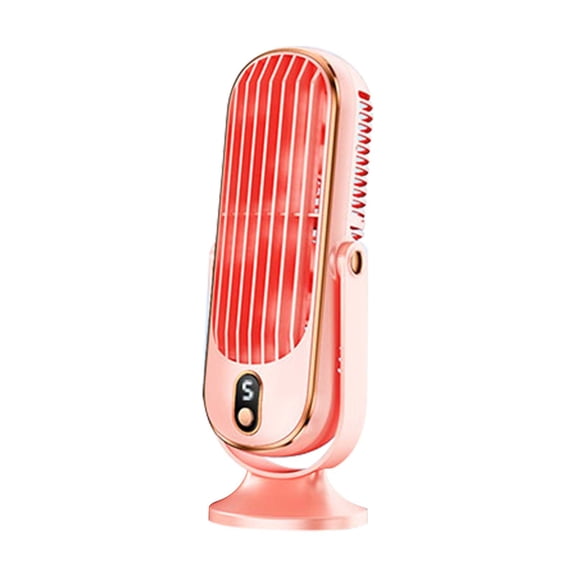 FEOLGEHLY Small Desktop Fan Tower Fan Quiet Oscillating Bladeless Fan USB Rechargeable Portable Air Conditioners Floor Standing Fan 5 Wind Speed Cooling Fan for Indoor Bedroom Home Office Room, Pink
