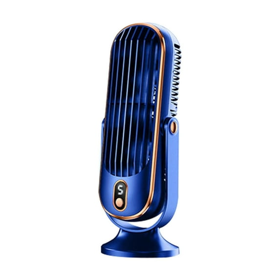 FEOLGEHLY Small Desktop Fan Tower Fan Quiet Oscillating Bladeless Fan USB Rechargeable Portable Air Conditioners Floor Standing Fan 5 Wind Speed Cooling Fan for Indoor Bedroom Home Office Room, Blue