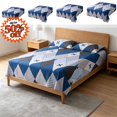thumbnail image 1 of FEOLGEHLY Small/Twin/Full/Queen/King Sheets 79x91in Microfiber Flat Bed Sheets Only Blue Bed Sofa Cover Washable Wrinkle Free Deep Pocket Sheets All Inclusive Print Breathable Cooling Bed Sheets(L), 1 of 8