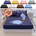 thumbnail image 1 of FEOLGEHLY Small/Twin/Full/Queen Sheets 80x78in Microfiber Bed Fitted Sheets Bed Sheets Only Bed Cover Washable Waterproof All Inclusive Deep Pocket Sheets Breathable Cooling Bed Sheets(Light Blue), 1 of 8