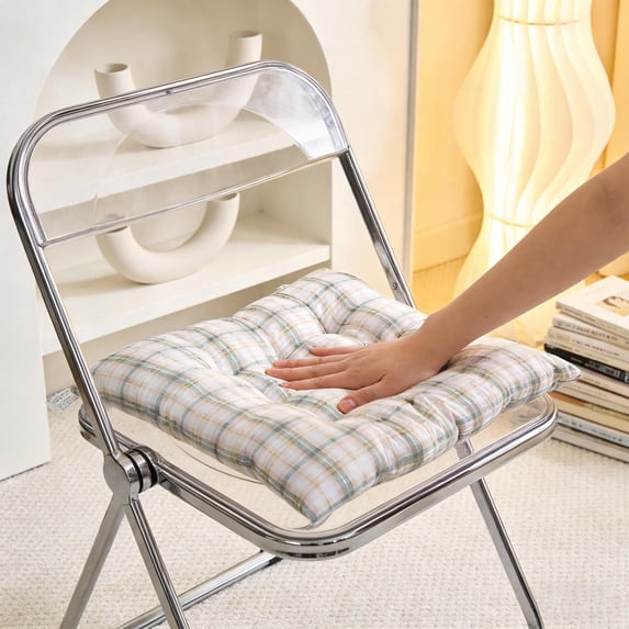 FEOLGEHLY Square Chair Seat Cushion, 17.75" Thickened Dining Room Chair Pads Flock Tufted Chair Cushions Floor Butt Cushion for Kitchen Dining Room Living Room Bedroom