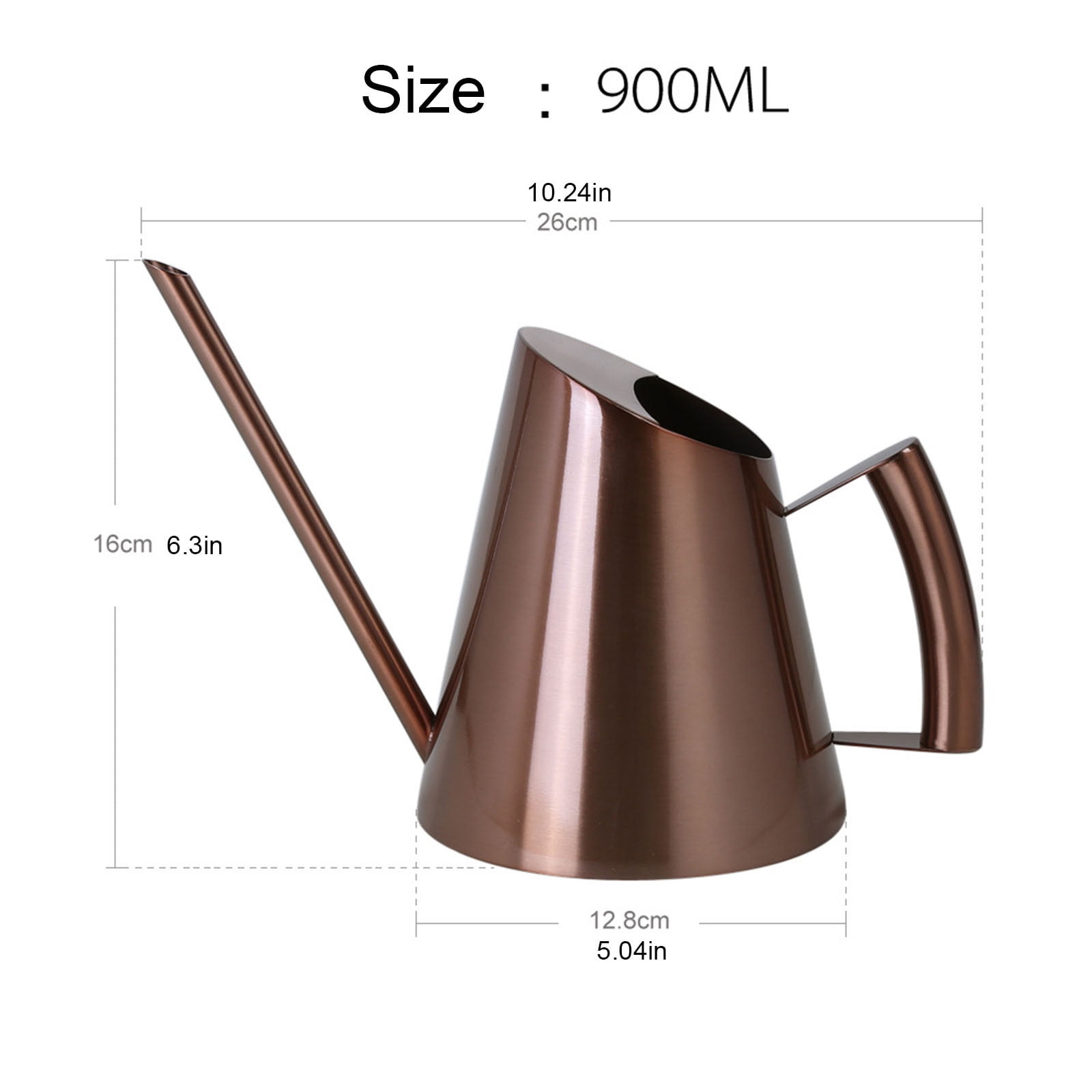 FEOLGEHLY Stainless Steel Watering Can, Long Spout Water Bottle for Outdoor Watering Plants Precise Pour for Plant Pots/Cleaning, Garden Tools for Home Decor