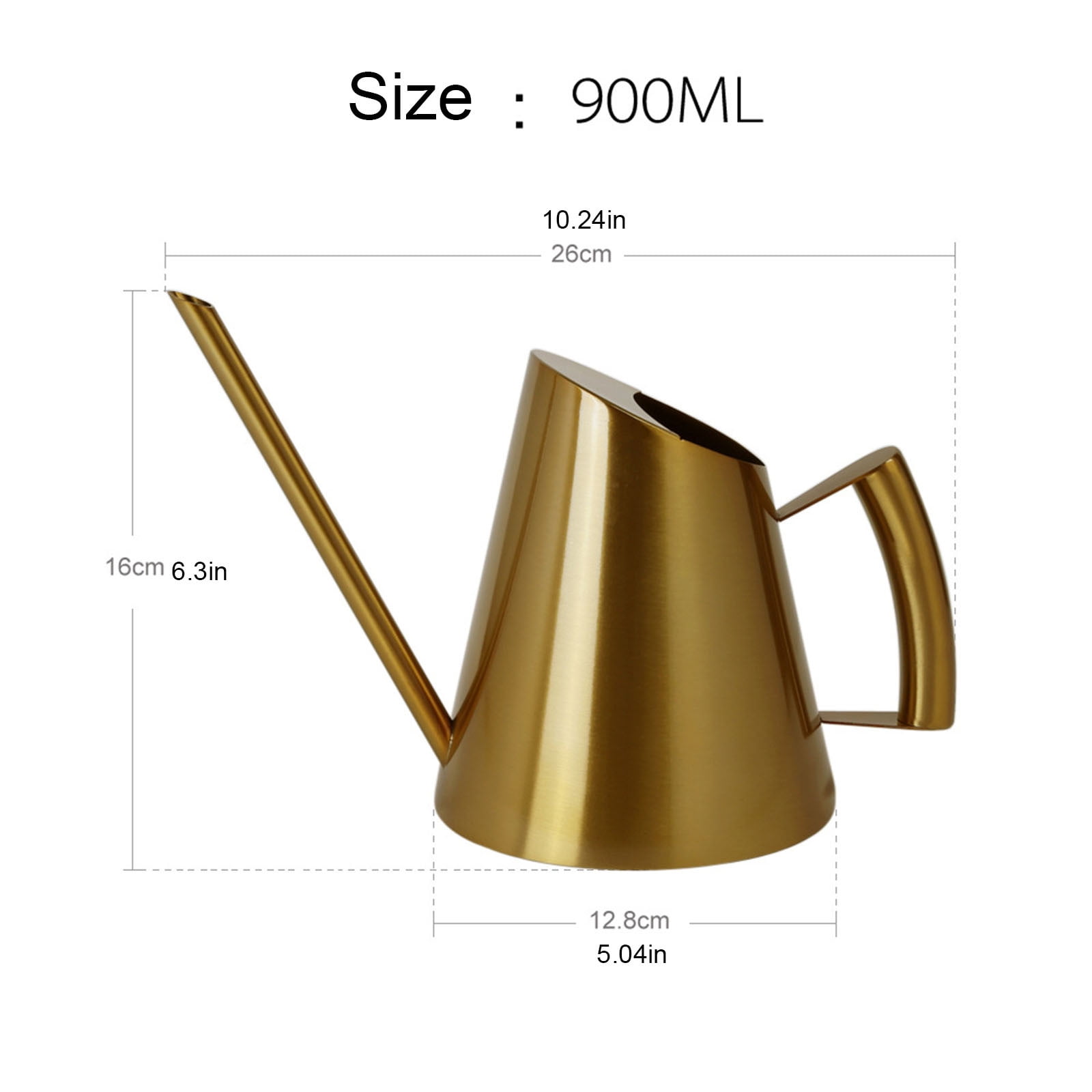FEOLGEHLY Stainless Steel Watering Can, Long Spout Water Bottle for Outdoor Watering Plants Precise Pour for Plant Pots/Cleaning, Garden Tools for Home Decor
